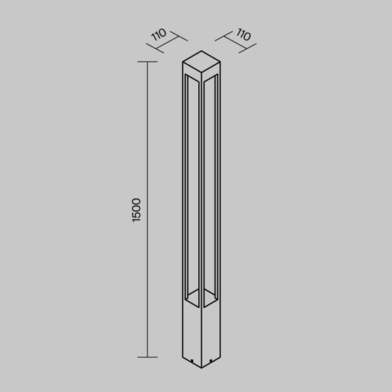 Maytoni elbe lampione da giardino moderno led 3000k ip65 rettangolare