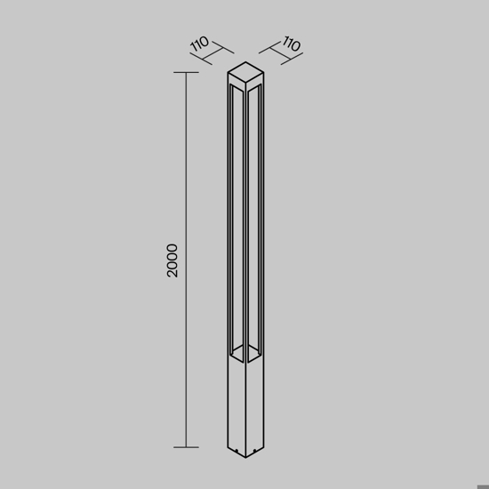 Maytoni elbe lampione alto da giardino led 3000k ip65 nero