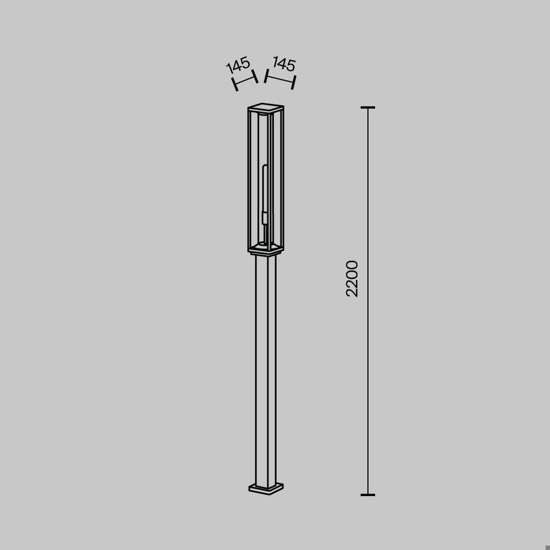 Maytoni cell lampione alto da giardino ip54 moderno