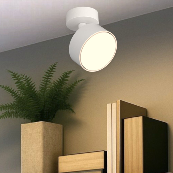 Toplight applique da parete con spot orientabile bianco