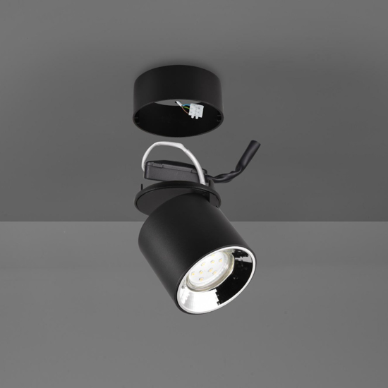 Applique nera da parete spot orientabile