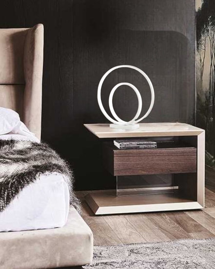 Ritmo perenz illuminazione abat jour da comodino bianco moderna led 3700k
