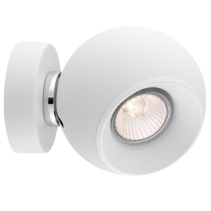 Applique sfera con spot bianco orientabile da parete