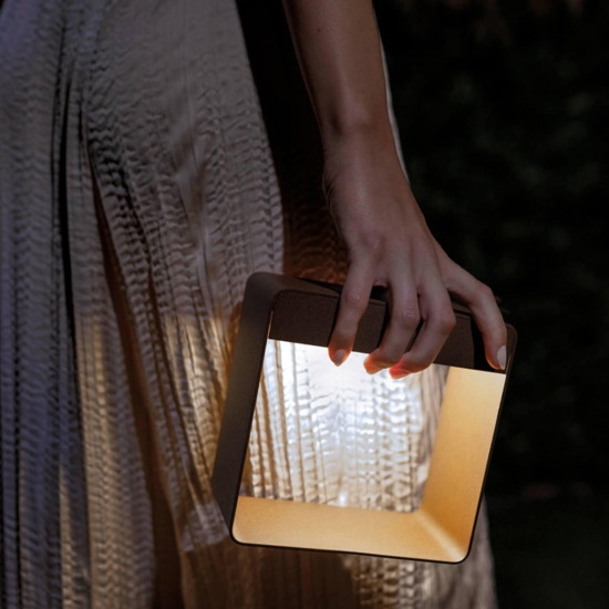 Linea light dama lampada da tavolo led senza fili verde portatile