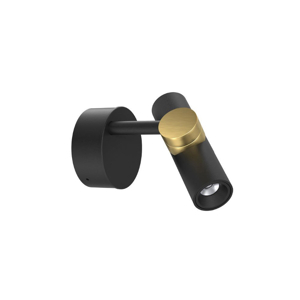 Linea light goose applique con spot nero oro led 11w 3000k orientabile