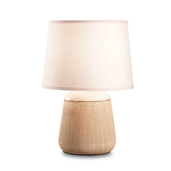 Lampada da tavolo kali'-2 tl1 ideal lux ceramica paralume rosa chiaro
