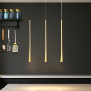 Lampadario da cucina tre luci led dafne gea luce 3000k oro