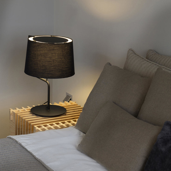 Abat-jour camera da letto nera moderna 