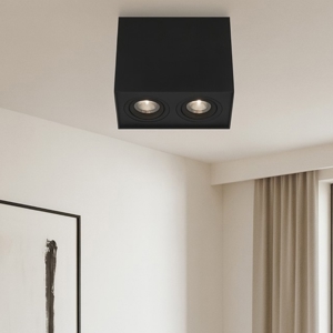 Plafoniera nera rettangolare luci orientabili
