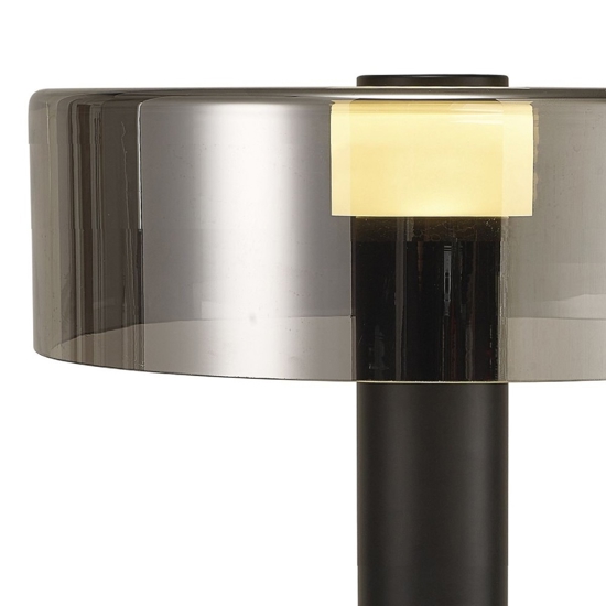 Lampada da tavolo design moderna nero vetro fume per soggiorno