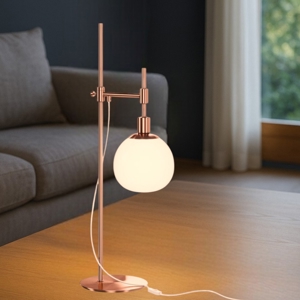 Lampada tavolo erich maytoni oro rosa sfera vetro satinato regolabile