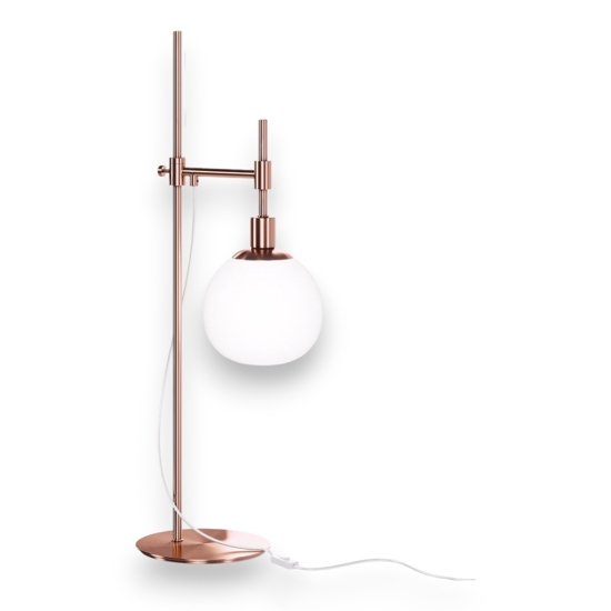 Lampada tavolo erich maytoni oro rosa sfera vetro satinato regolabile