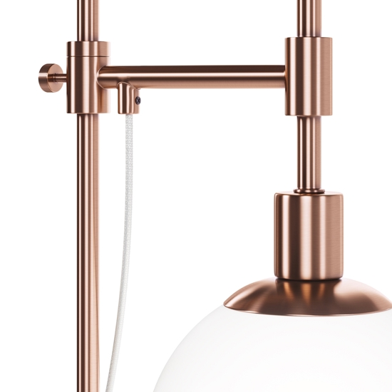 Lampada tavolo erich maytoni oro rosa sfera vetro satinato regolabile