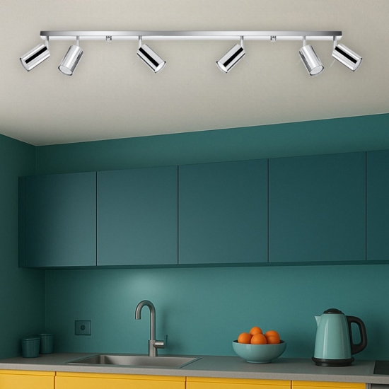 Plafoniera cromo con faretti orientabili per cucina