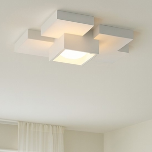 Plafoniera moderna quadrati gesso bianca sforzin