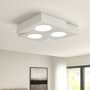 Plafoniera bianca gesso moderna sforzin anchise