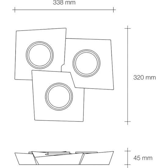 Plafoniera bianca da cucina moderna in gesso sforzin anchise