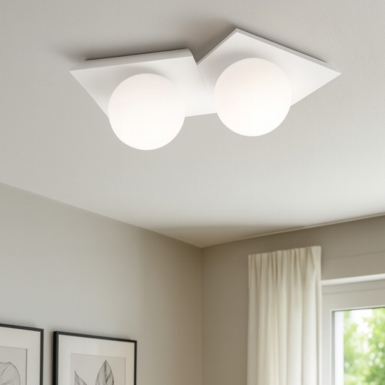 Plafoniera da cucina moderna in gesso bianco sforzin cicladi