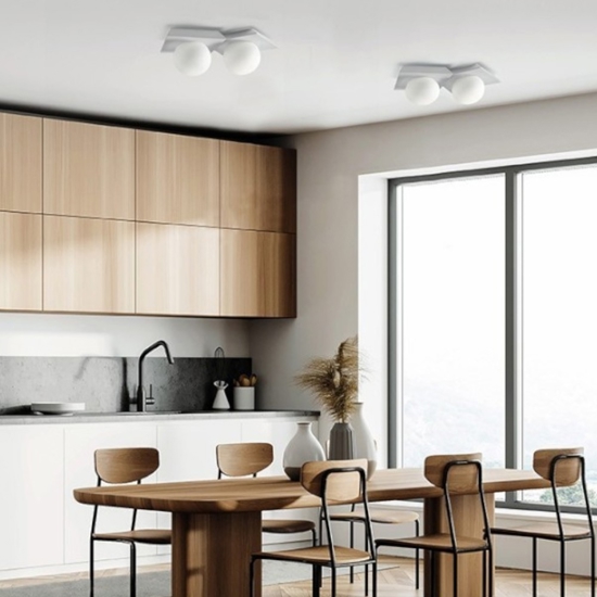 Plafoniera da cucina moderna in gesso bianco sforzin cicladi
