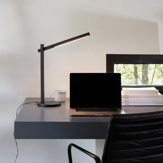 Ideal lux pivot tl lampada da scrivania ufficio orientabile nera