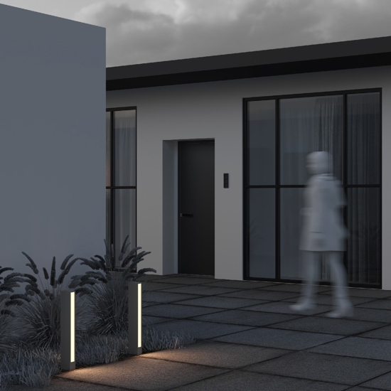 Maytoni hof lampione da giardino led 3000k ip65 colore grigio