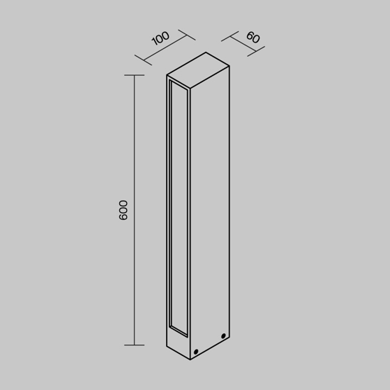 Maytoni hof lampione da giardino led 3000k ip65 colore grigio