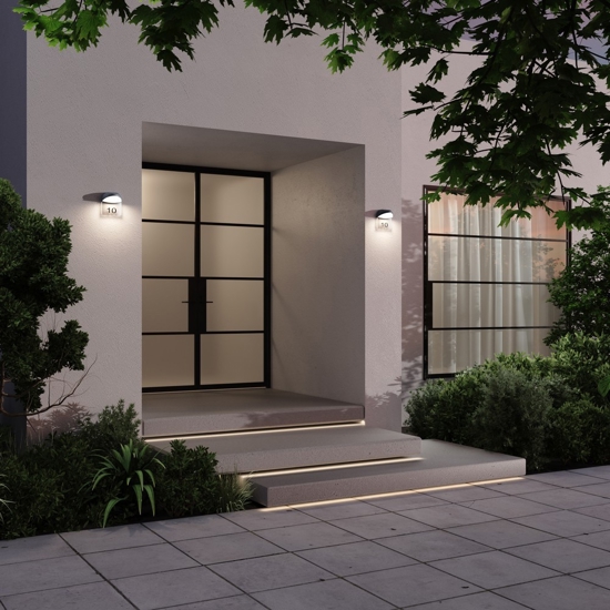 Maytoni gloss applique da esterno led 3000k ip65 targa segnaletica