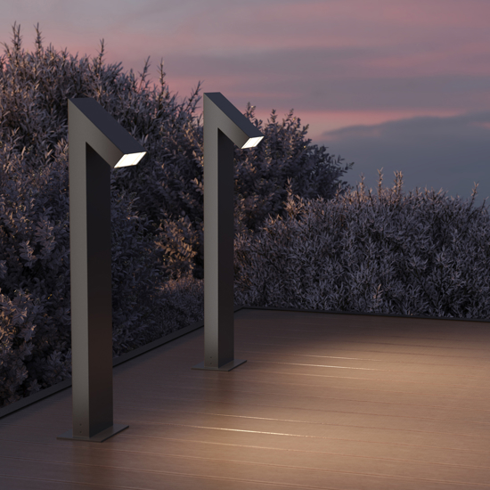 Maytoni guss lampione da giardino led 3000k ip65 nero moderno
