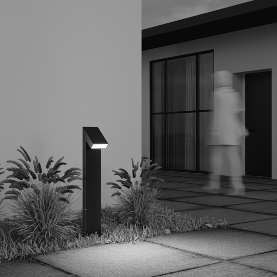 Maytoni guss lampione da giardino led 3000k ip65 nero moderno