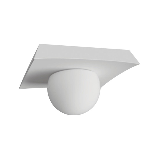 Plafoniera per cucina in gesso squadrato con sfera di vetro