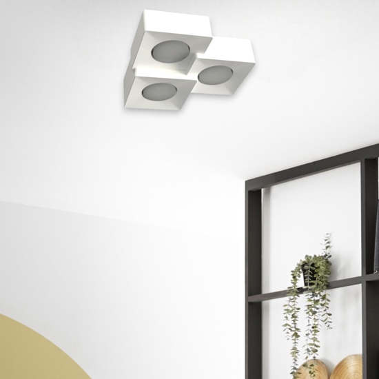 Plafoniera per cucina in gesso ceramico 3 luci