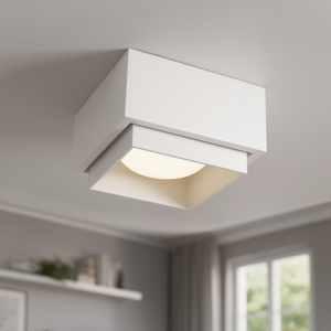 Sforzin syme plafoniera quadrata moderna di gesso alluminio bianco