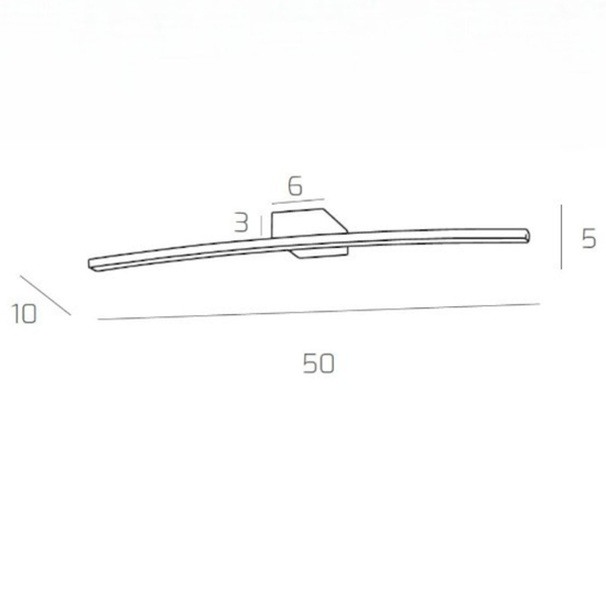 Applique curvo per specchio da bagno cromo 6w 3000k