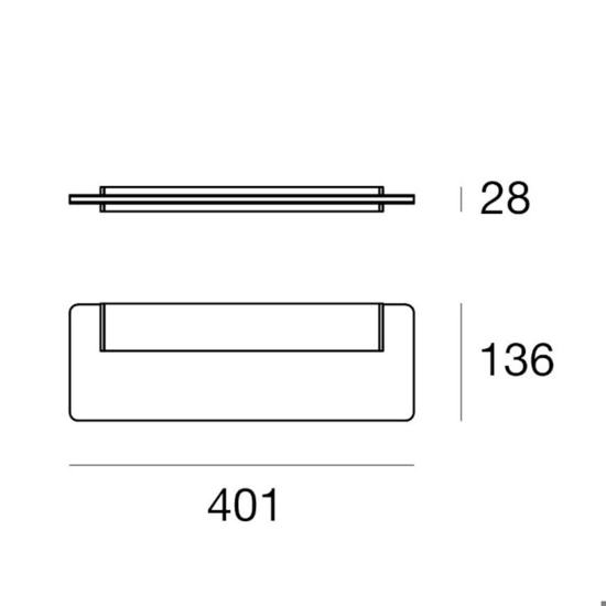 Applique skinny linea light led 25w 3000k per specchio da bagno