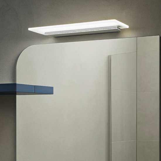 Applique led 14w 3000k da bagno linea light skinny alluminio anodizzato