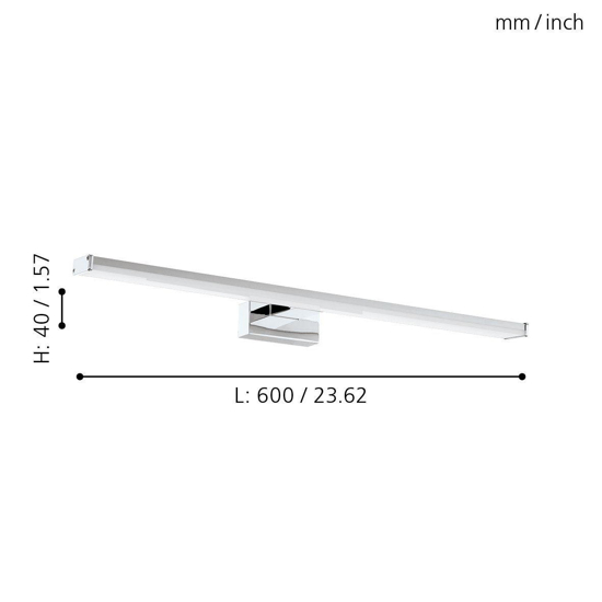 Pandella eglo applique per specchio da bagno 11w 4000k cromo