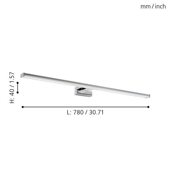 Applique per specchio da bagno 14w 4000k cromato pandella eglo