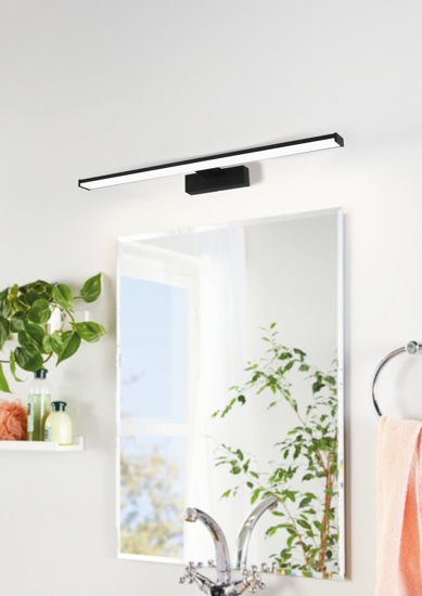 Eglo pandella applique nero per specchio da bagno led 11w 4000k