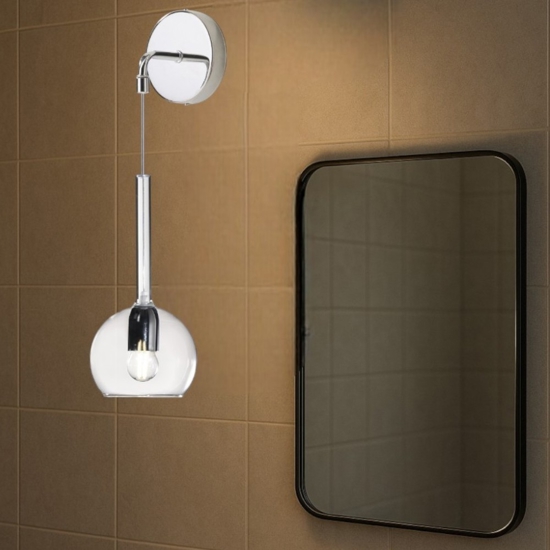 Applique per bagni pendente sospesa vetro trasparente