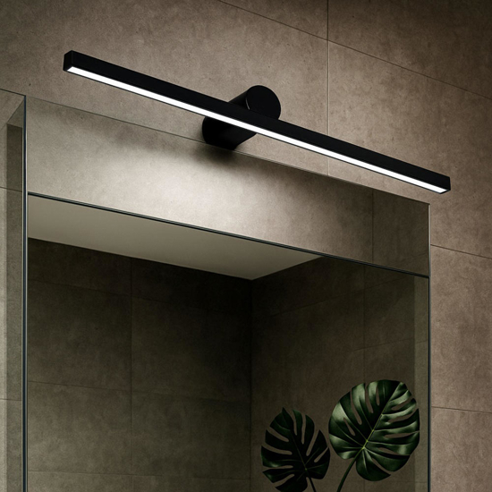 Applique per specchio bagni nero led 15w 3000k fp
