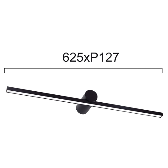Applique per specchio bagni nero led 15w 3000k fp