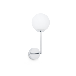 Applique da bagni sfera vetro bianco cromato