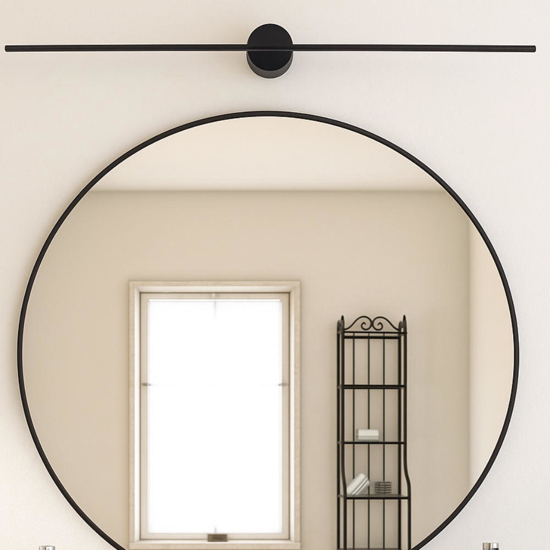 Grande applique nero per specchio da bagno led 6w 4000k ip44 61cm