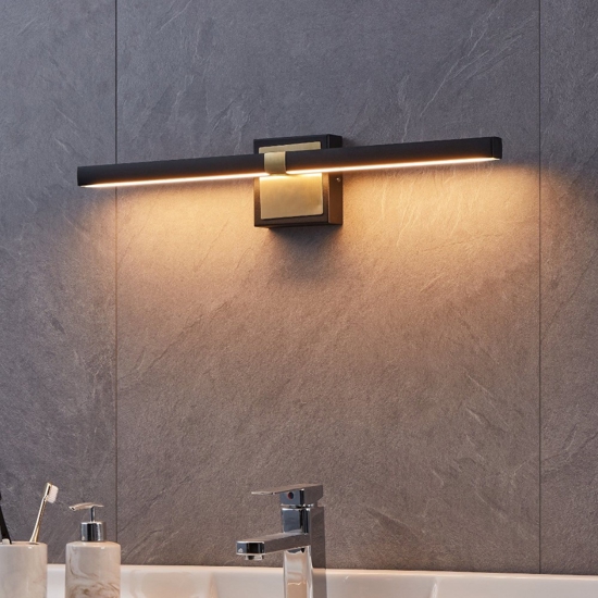 Peguera eglo applique per specchio da bagno nero oro 11w 3000k