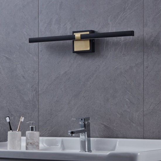 Peguera eglo applique per specchio da bagno nero oro 11w 3000k