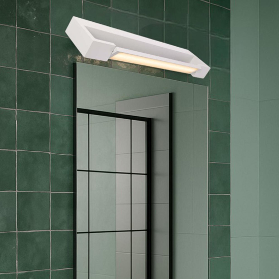 Applique bianco orientabile per specchio da bagno led 12w 3000k