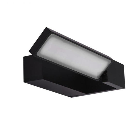 Applique nero per specchio da bagno giravole 12w 4000k