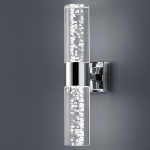 Applique da bagno led 6w 3000k moderna vetro e cromo
