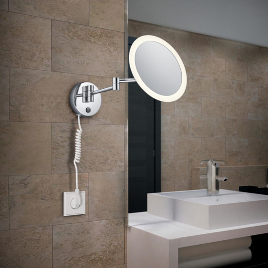 Applique per bagno con specchio led 3w touch orientabile ip44