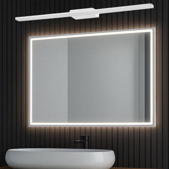 Applique bianca per bagno led 27w ideal lux make ap d90